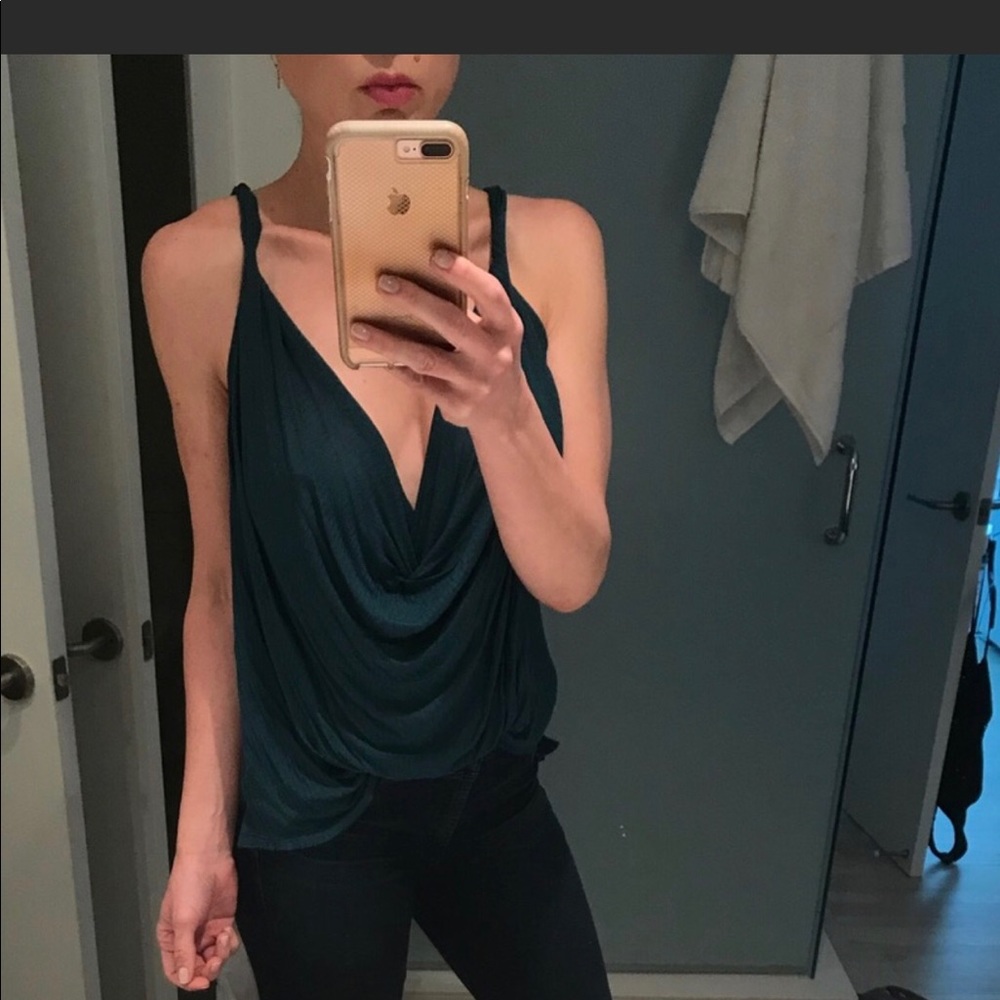 Drapey dark green top